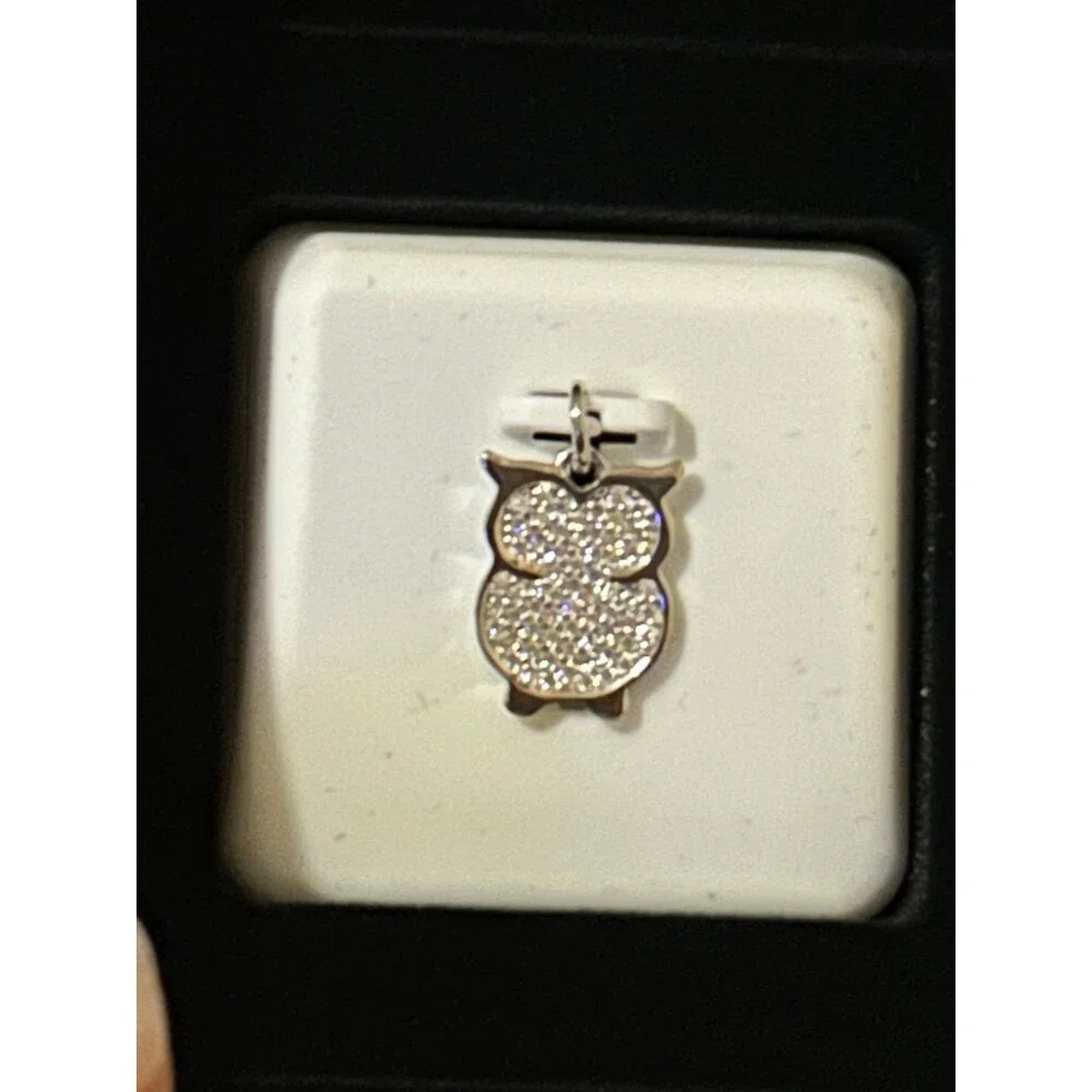 Adorable Sterling Silver & Moissanite Owl Pendant 1.0 CTW